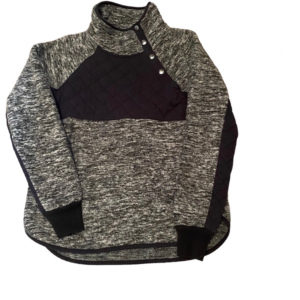 Abercrombie and Fitch Quilted Space Dyed Popover Fleece Sweatshirt